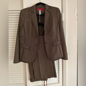 Anne Klein tailored brown suit